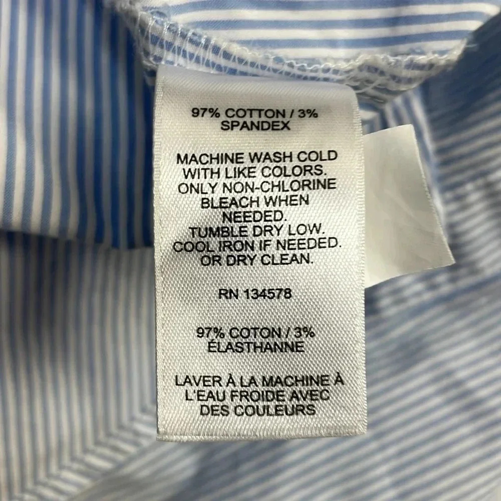 Vineyard Vines Womens Blue White Striped Classic Fit Button Down Shirt Size 4 - Picture 5 of 5